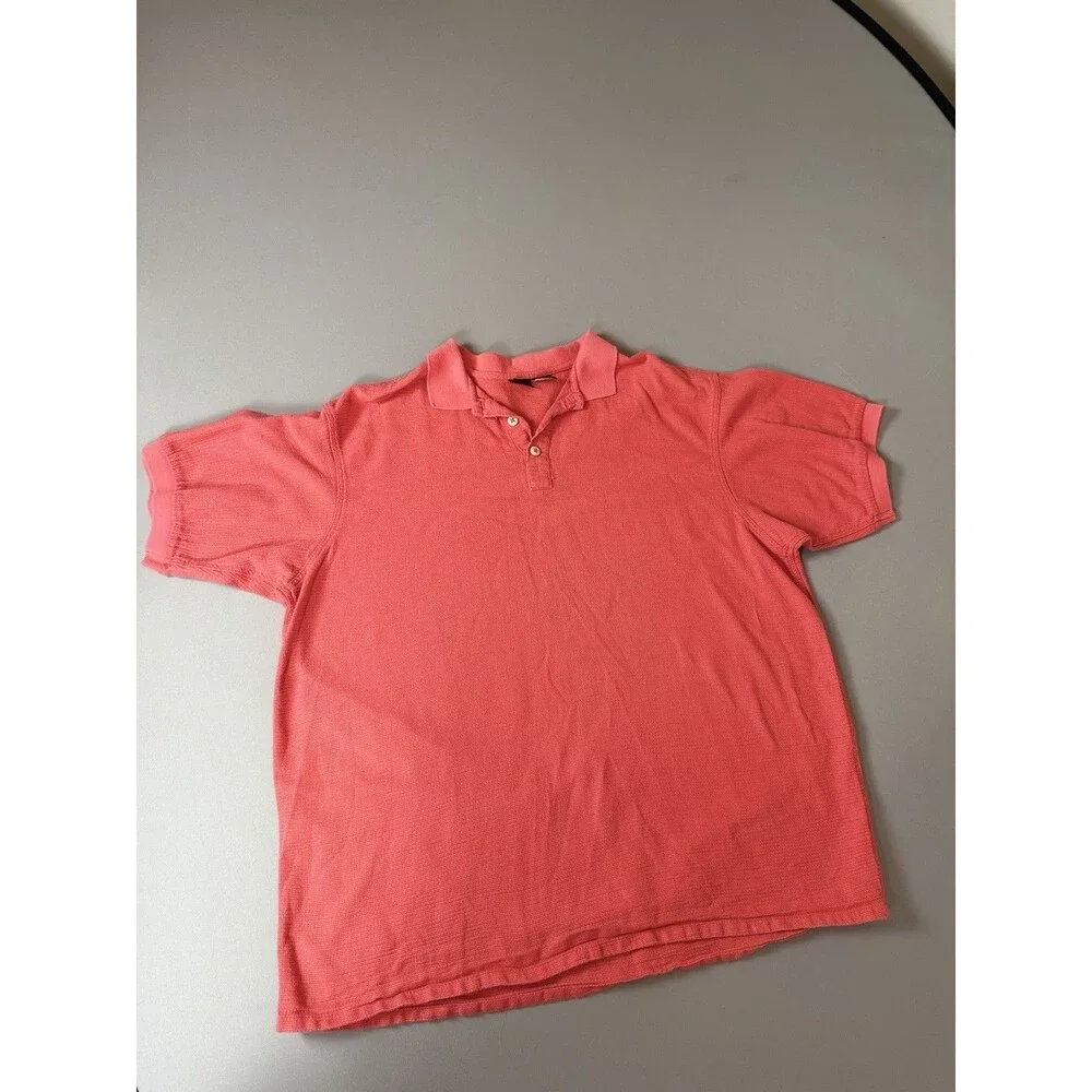 Patagonia Polo Shirt Mens Large Made in Hong Kong Short Sleeve Coral Red VTG